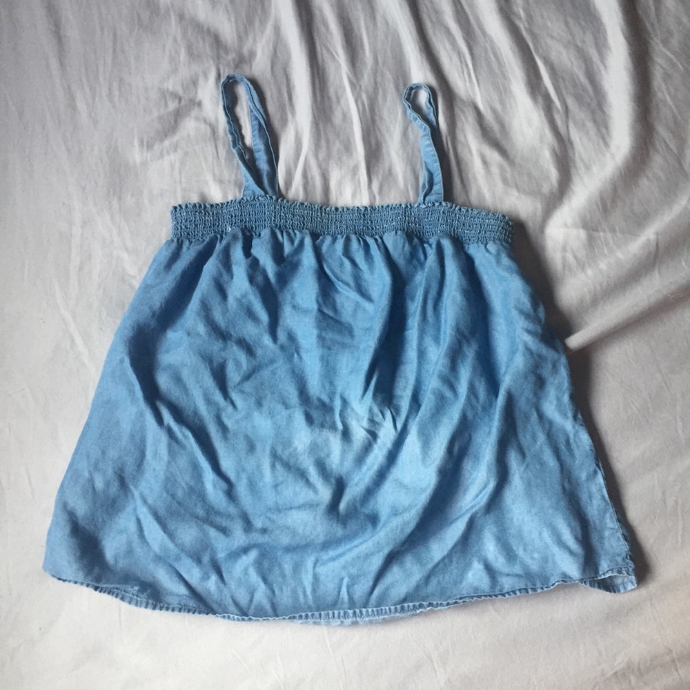 Baby blue flowy tank